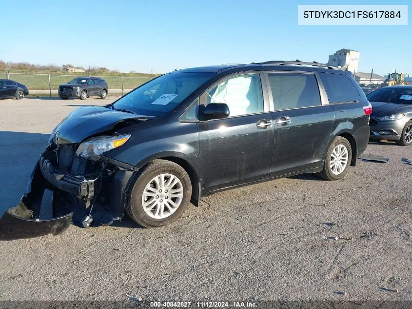 2015 Toyota Sienna Xle 8 Passenger VIN: 5TDYK3DC1FS617884 Lot: 40842827