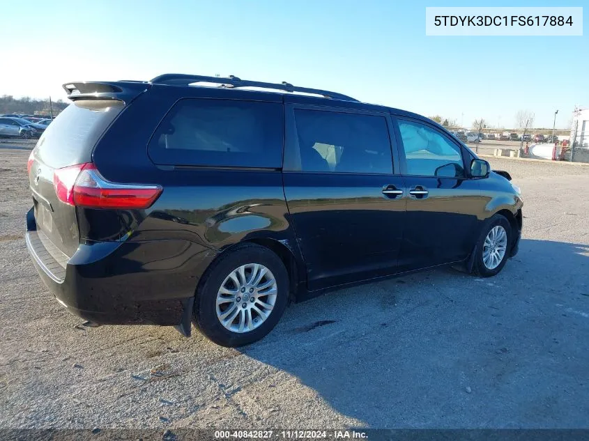 2015 Toyota Sienna Xle 8 Passenger VIN: 5TDYK3DC1FS617884 Lot: 40842827