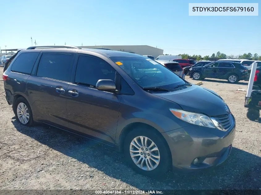 2015 Toyota Sienna Xle 8 Passenger VIN: 5TDYK3DC5FS679160 Lot: 40847384