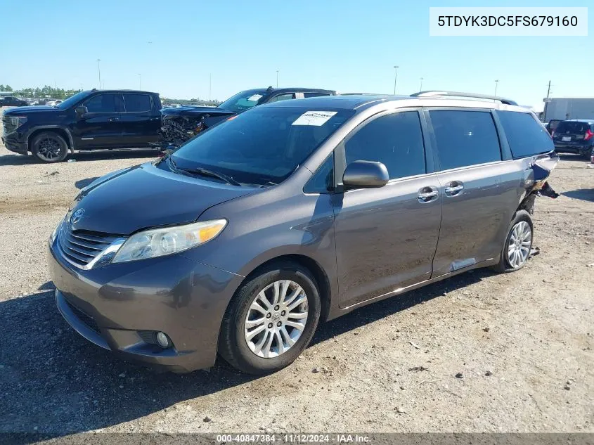 2015 Toyota Sienna Xle 8 Passenger VIN: 5TDYK3DC5FS679160 Lot: 40847384