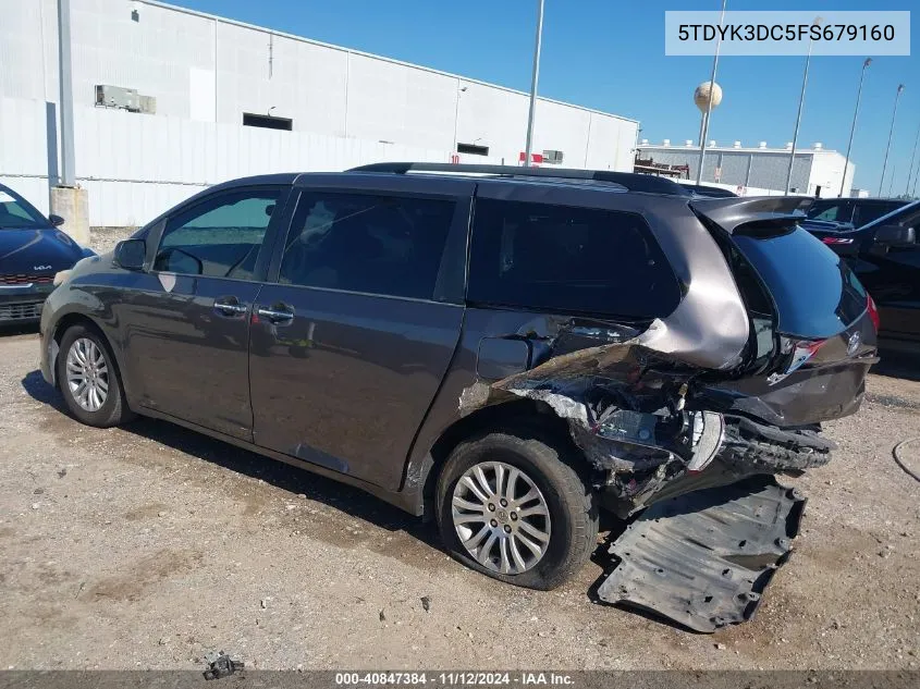 2015 Toyota Sienna Xle 8 Passenger VIN: 5TDYK3DC5FS679160 Lot: 40847384