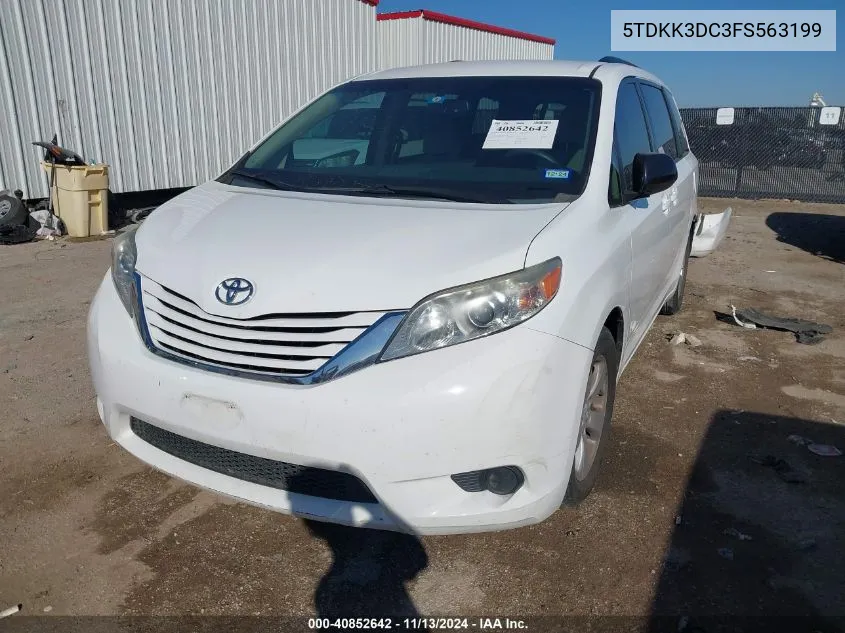 5TDKK3DC3FS563199 2015 Toyota Sienna Le 8 Passenger