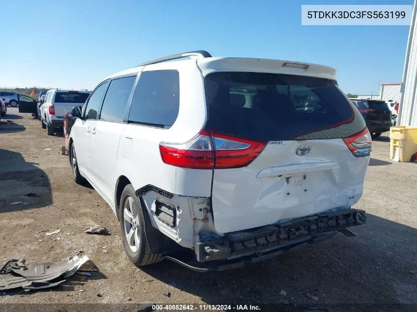 5TDKK3DC3FS563199 2015 Toyota Sienna Le 8 Passenger