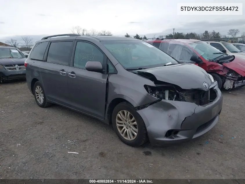 2015 Toyota Sienna Xle 8 Passenger VIN: 5TDYK3DC2FS554472 Lot: 40852834