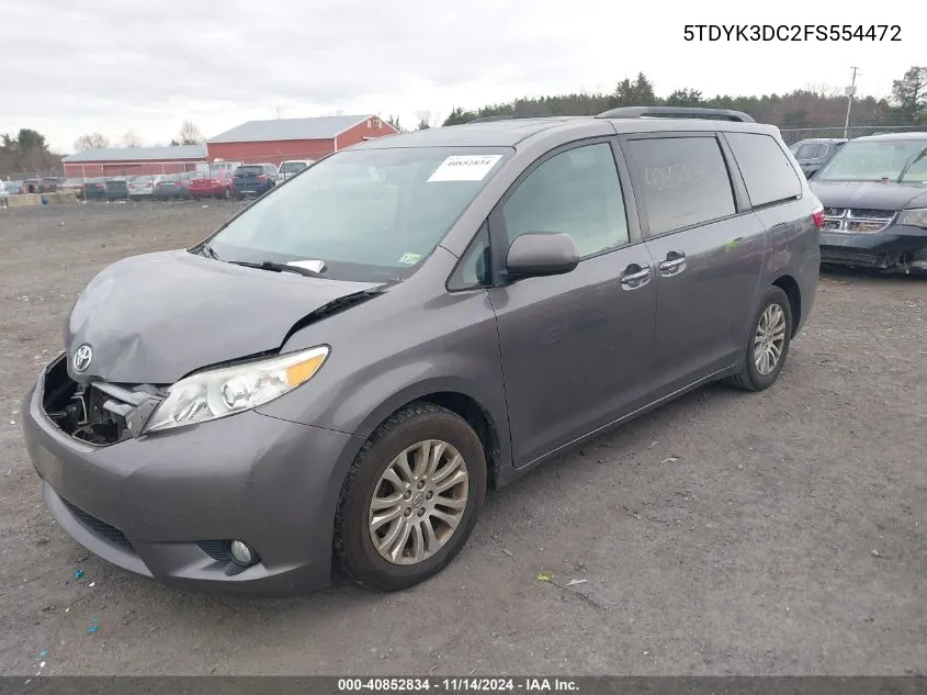 2015 Toyota Sienna Xle 8 Passenger VIN: 5TDYK3DC2FS554472 Lot: 40852834