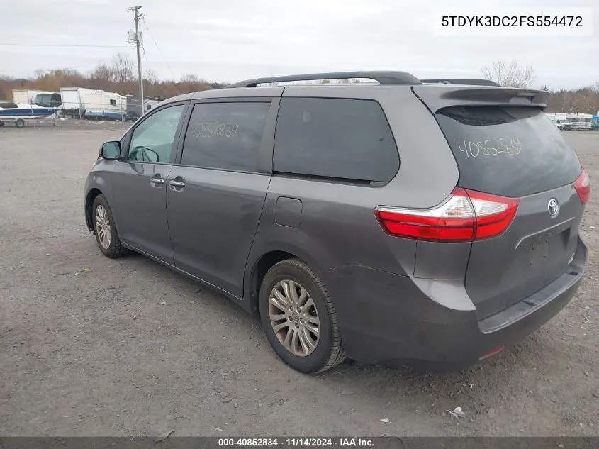 2015 Toyota Sienna Xle 8 Passenger VIN: 5TDYK3DC2FS554472 Lot: 40852834