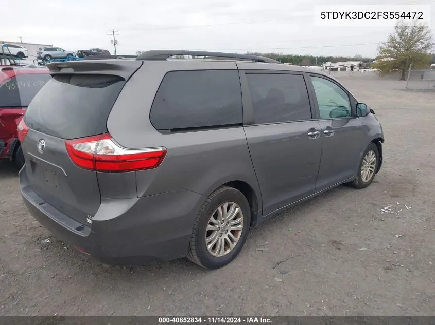 2015 Toyota Sienna Xle 8 Passenger VIN: 5TDYK3DC2FS554472 Lot: 40852834