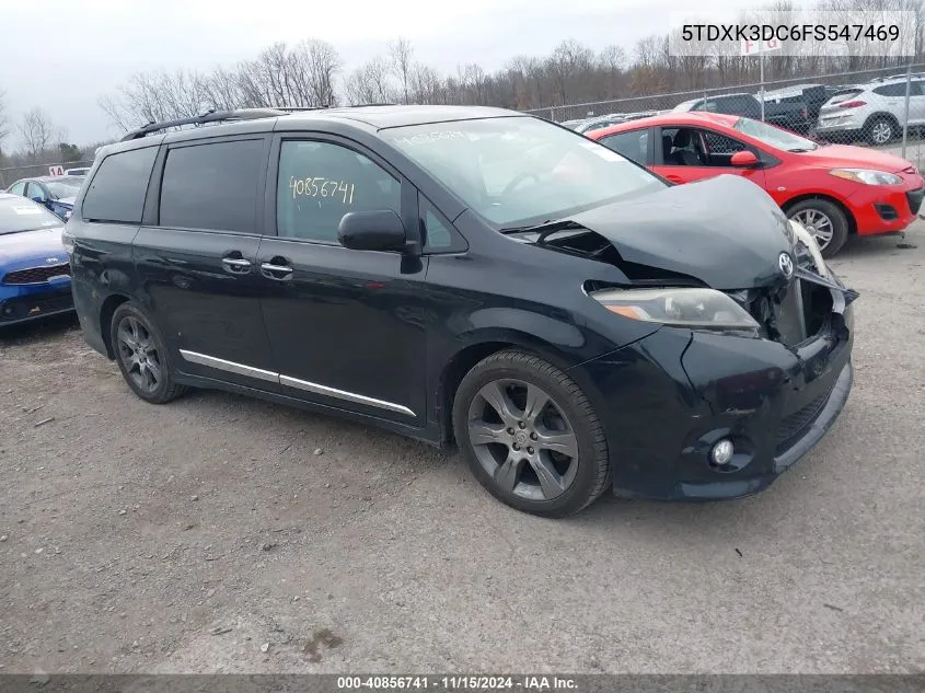 2015 Toyota Sienna Sport VIN: 5TDXK3DC6FS547469 Lot: 40856741