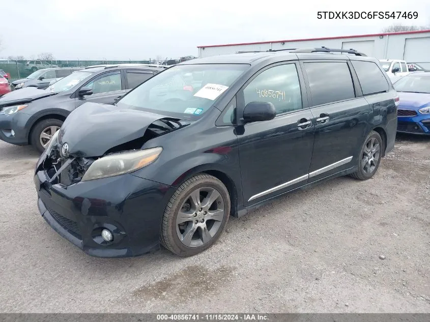 2015 Toyota Sienna Sport VIN: 5TDXK3DC6FS547469 Lot: 40856741