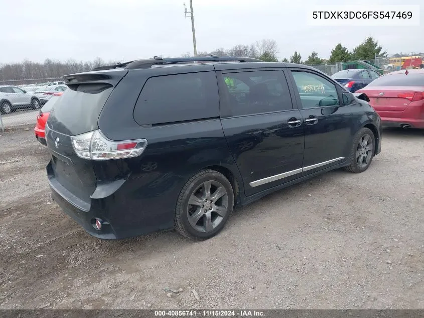 2015 Toyota Sienna Sport VIN: 5TDXK3DC6FS547469 Lot: 40856741