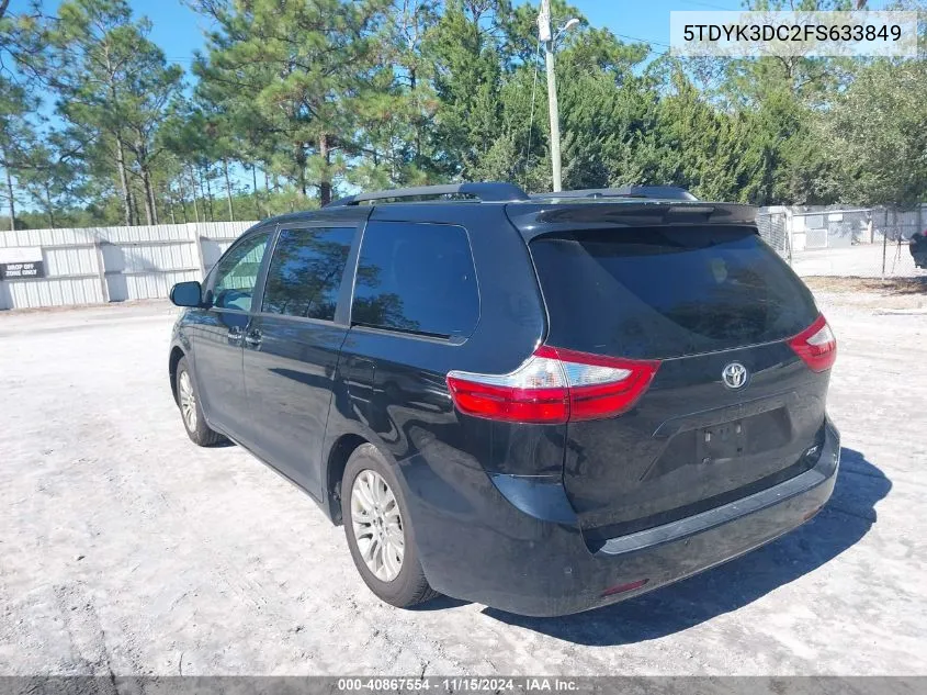 2015 Toyota Sienna Xle/Limited VIN: 5TDYK3DC2FS633849 Lot: 40867554