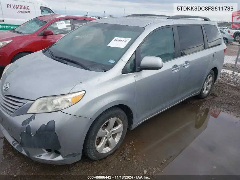 2015 Toyota Sienna Le 8 Passenger VIN: 5TDKK3DC8FS611733 Lot: 40886442