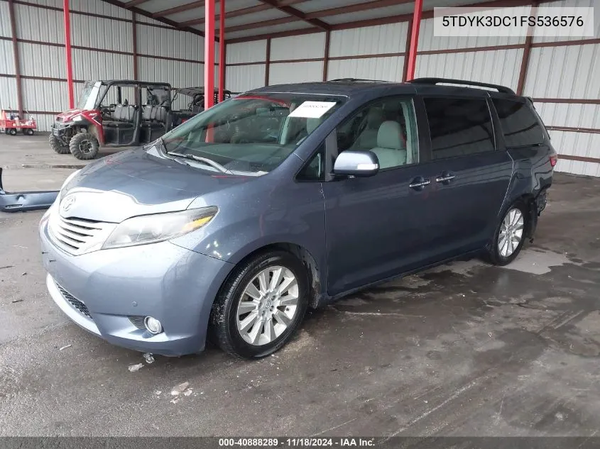 2015 Toyota Sienna Limited 7 Passenger VIN: 5TDYK3DC1FS536576 Lot: 40888289