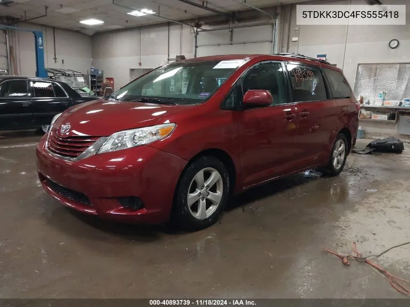 2015 Toyota Sienna Le 8 Passenger VIN: 5TDKK3DC4FS555418 Lot: 40893739