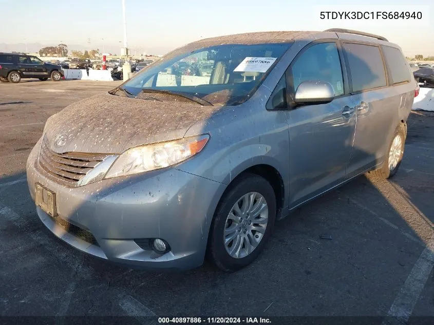 2015 Toyota Sienna Xle/Limited VIN: 5TDYK3DC1FS684940 Lot: 40897886