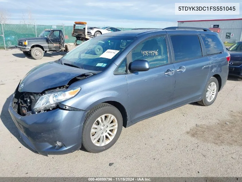 2015 Toyota Sienna Xle/Limited VIN: 5TDYK3DC1FS551045 Lot: 40899796