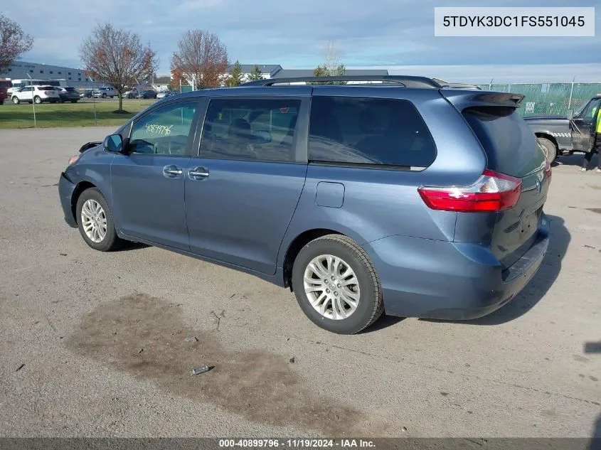 2015 Toyota Sienna Xle/Limited VIN: 5TDYK3DC1FS551045 Lot: 40899796