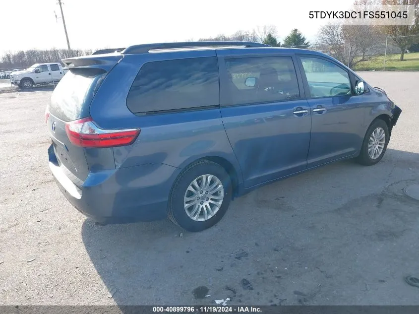 2015 Toyota Sienna Xle/Limited VIN: 5TDYK3DC1FS551045 Lot: 40899796