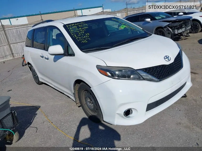 5TDXK3DCXGS761821 2016 Toyota Sienna Se