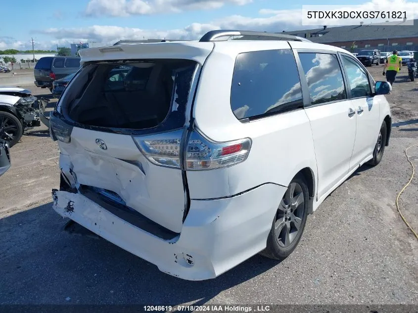 5TDXK3DCXGS761821 2016 Toyota Sienna Se