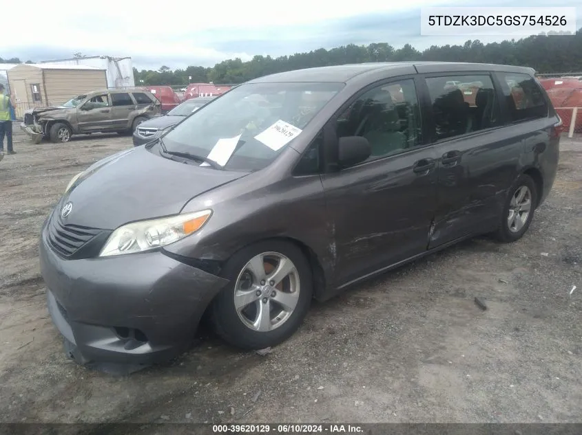 2016 Toyota Sienna L 7 Passenger VIN: 5TDZK3DC5GS754526 Lot: 39620129