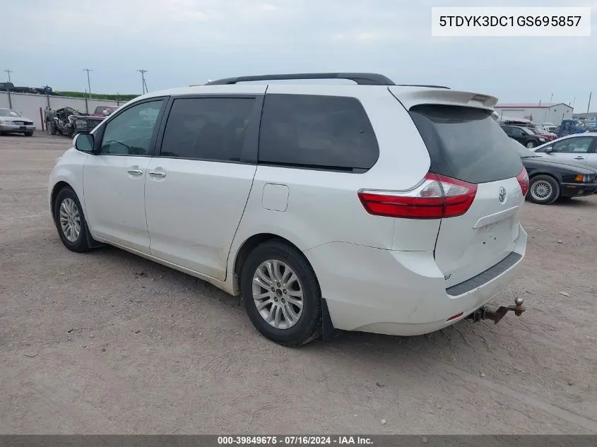 5TDYK3DC1GS695857 2016 Toyota Sienna Xle 8 Passenger