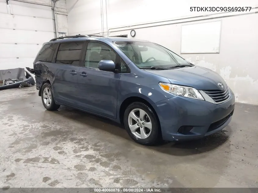 5TDKK3DC9GS692677 2016 Toyota Sienna Le 8 Passenger