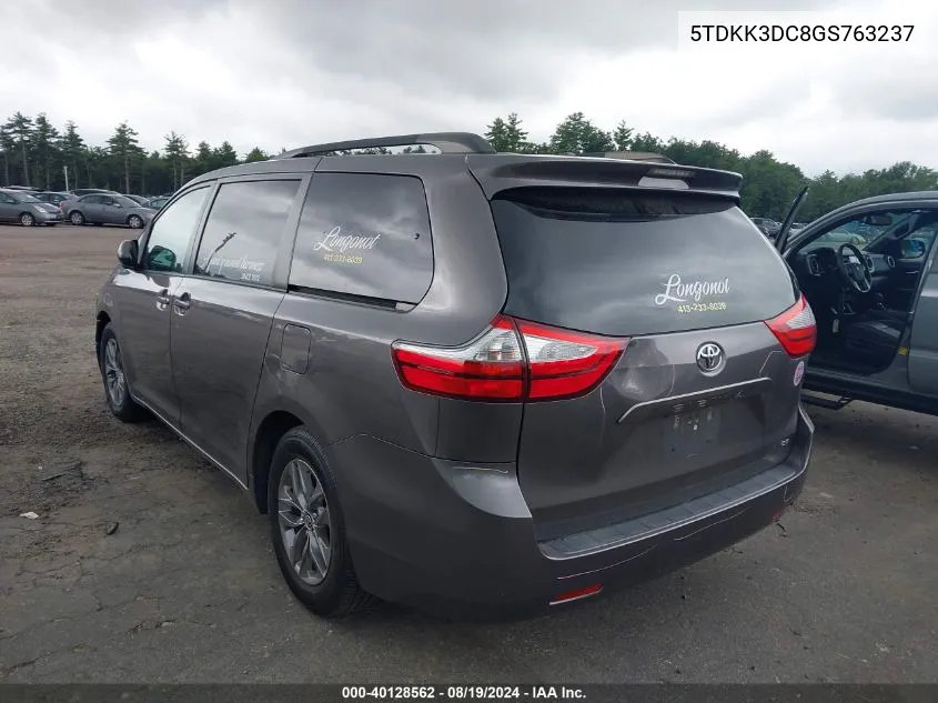 2016 Toyota Sienna Le VIN: 5TDKK3DC8GS763237 Lot: 40128562