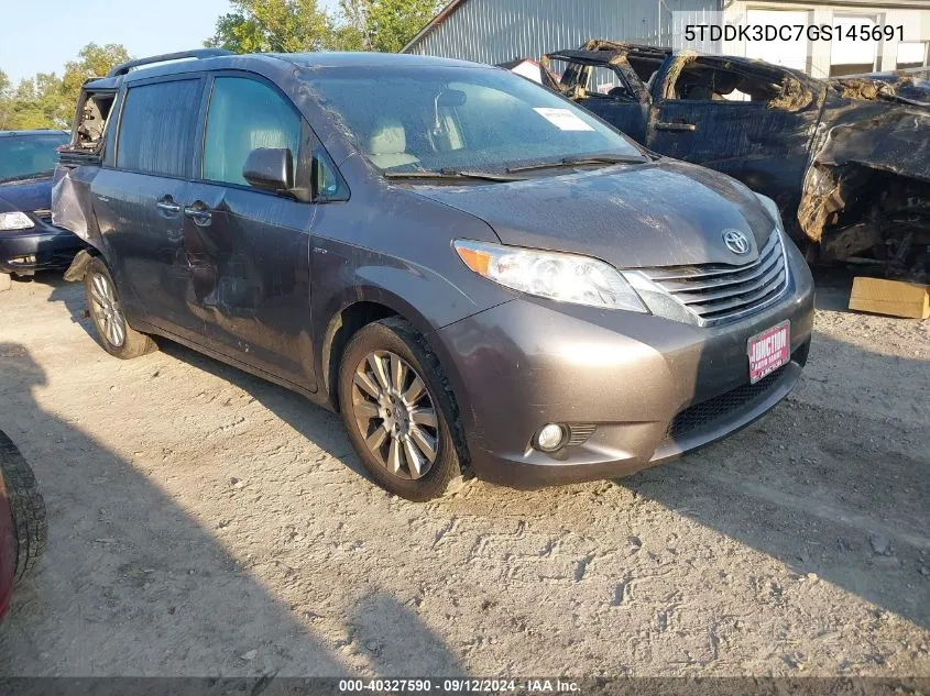 2016 Toyota Sienna Xle/Limited VIN: 5TDDK3DC7GS145691 Lot: 40327590