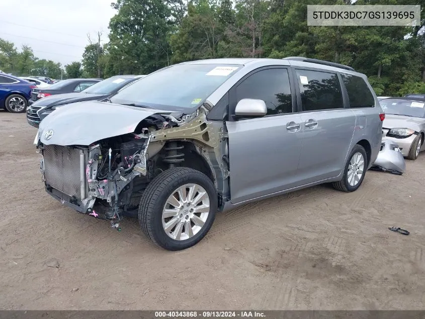 5TDDK3DC7GS139695 2016 Toyota Sienna Xle/Limited