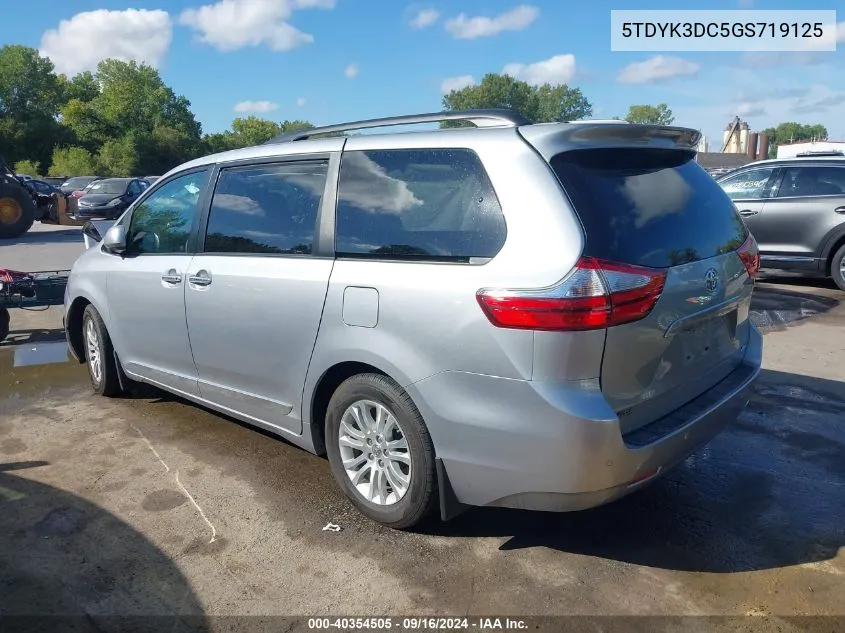 5TDYK3DC5GS719125 2016 Toyota Sienna Xle 8 Passenger