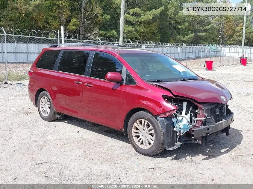 5TDYK3DC9GS727714 2016 Toyota Sienna Xle 8 Passenger