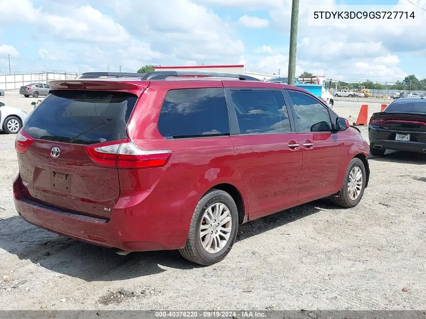 5TDYK3DC9GS727714 2016 Toyota Sienna Xle 8 Passenger