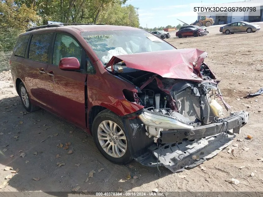 5TDYK3DC2GS750798 2016 Toyota Sienna Xle/Limited