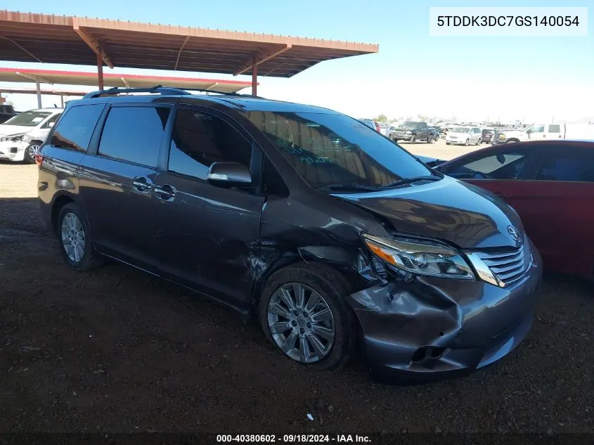 2016 Toyota Sienna Limited 7 Passenger VIN: 5TDDK3DC7GS140054 Lot: 40380602