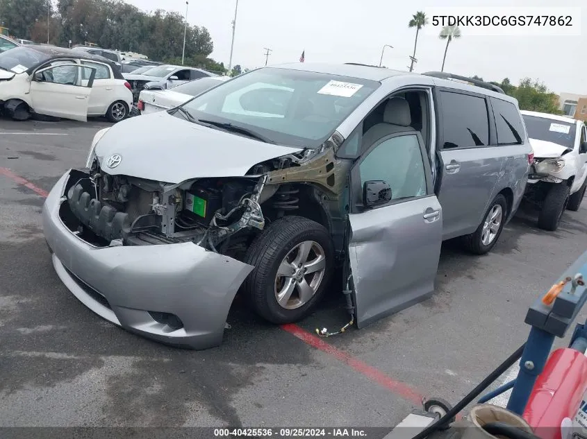 5TDKK3DC6GS747862 2016 Toyota Sienna Le 8 Passenger