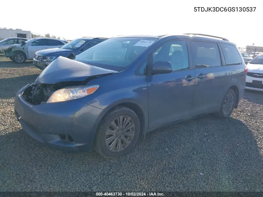 5TDJK3DC6GS130537 2016 Toyota Sienna Le 7 Passenger