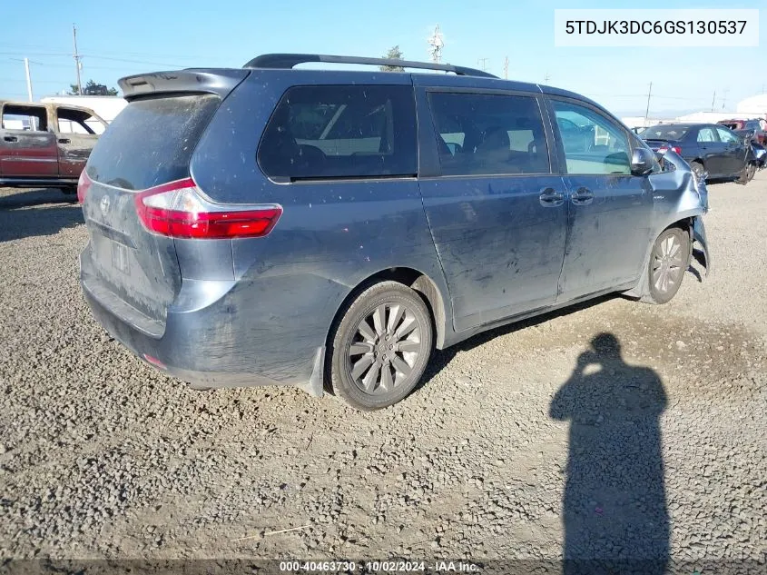 2016 Toyota Sienna Le 7 Passenger VIN: 5TDJK3DC6GS130537 Lot: 40463730