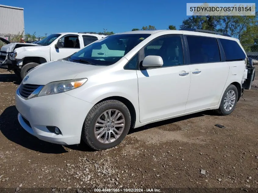 5TDYK3DC7GS718154 2016 Toyota Sienna Xle 8 Passenger