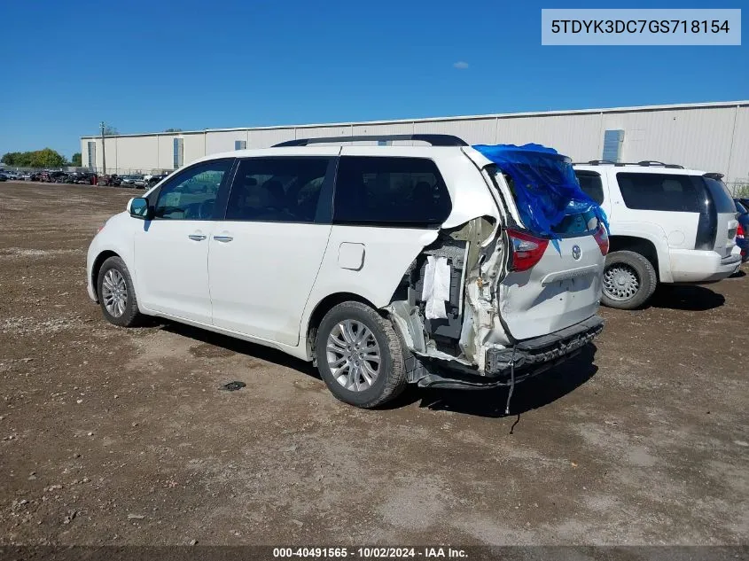 5TDYK3DC7GS718154 2016 Toyota Sienna Xle 8 Passenger