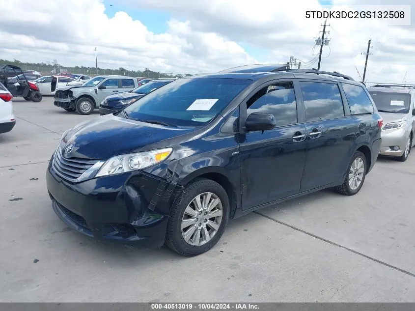 5TDDK3DC2GS132508 2016 Toyota Sienna Xle 7 Passenger