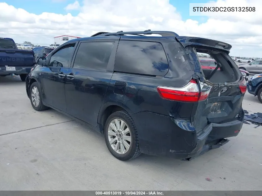 5TDDK3DC2GS132508 2016 Toyota Sienna Xle 7 Passenger