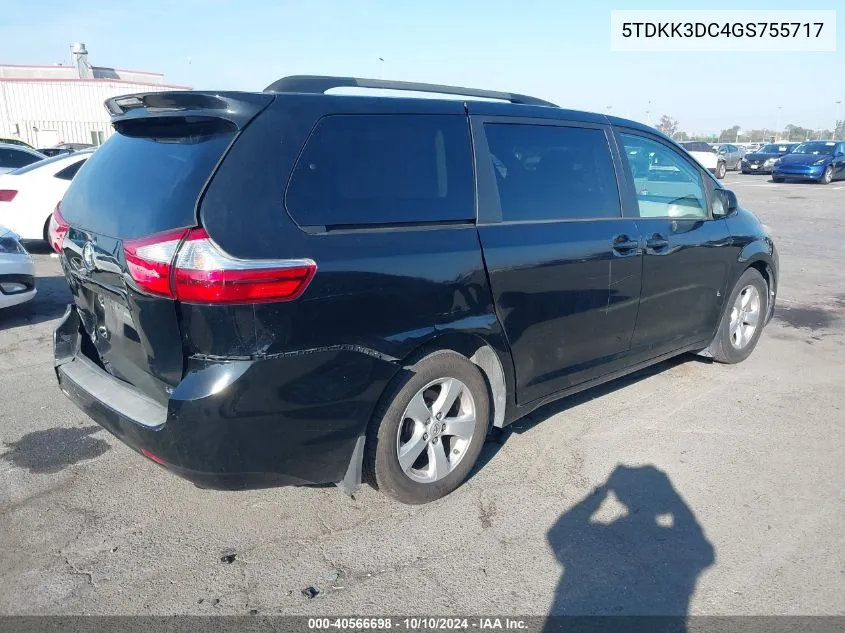 2016 Toyota Sienna Le 8 Passenger VIN: 5TDKK3DC4GS755717 Lot: 40566698