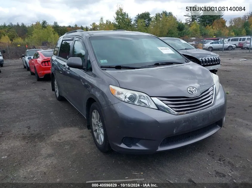 2016 Toyota Sienna Le 7 Passenger VIN: 5TDJK3DC1GS140084 Lot: 40596829