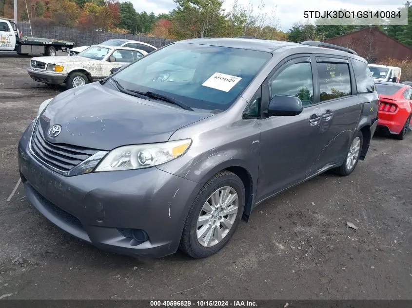 2016 Toyota Sienna Le 7 Passenger VIN: 5TDJK3DC1GS140084 Lot: 40596829