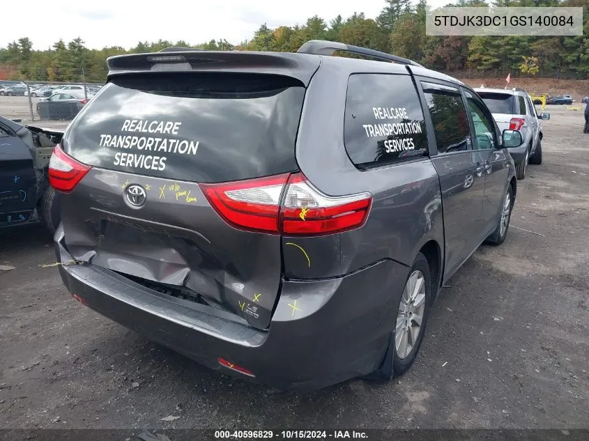 2016 Toyota Sienna Le 7 Passenger VIN: 5TDJK3DC1GS140084 Lot: 40596829