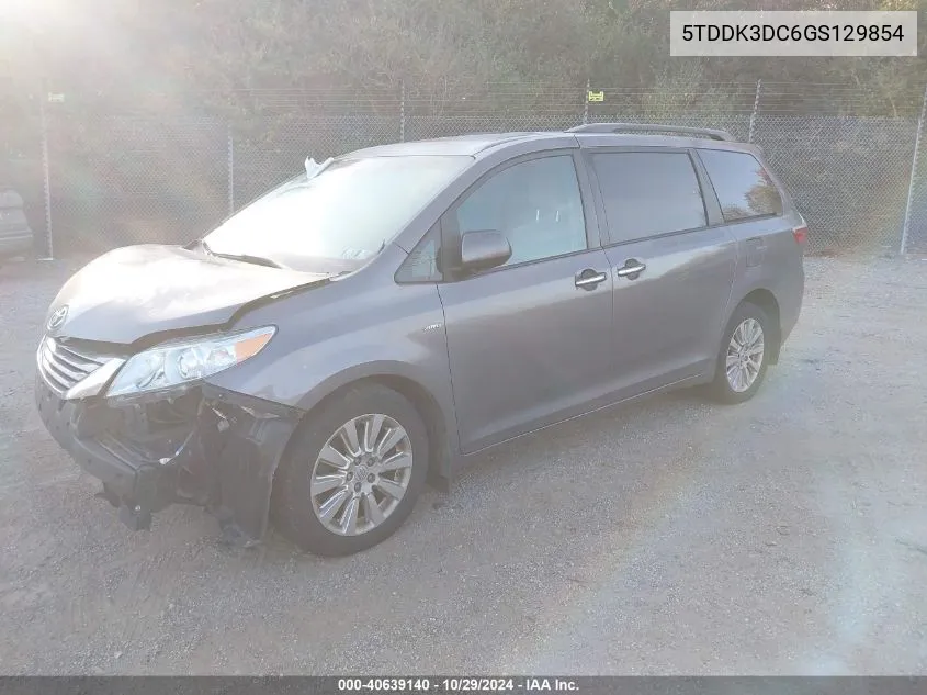 5TDDK3DC6GS129854 2016 Toyota Sienna Xle 7 Passenger