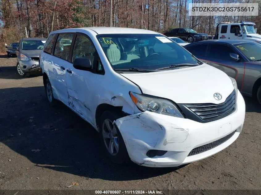 2016 Toyota Sienna L 7 Passenger VIN: 5TDZK3DC2GS755617 Lot: 40780607