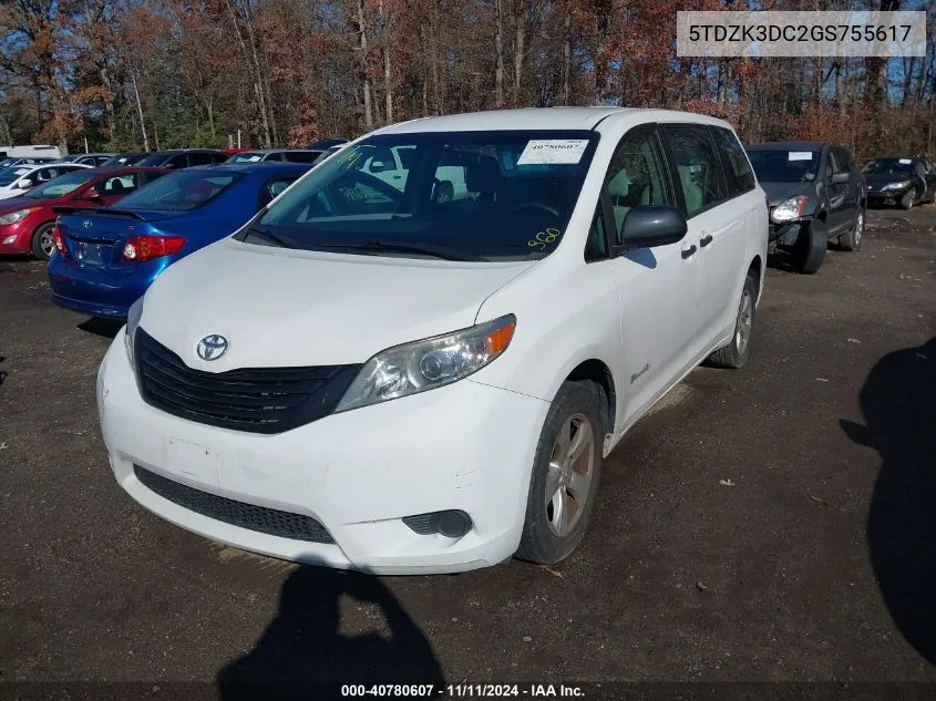 2016 Toyota Sienna L 7 Passenger VIN: 5TDZK3DC2GS755617 Lot: 40780607