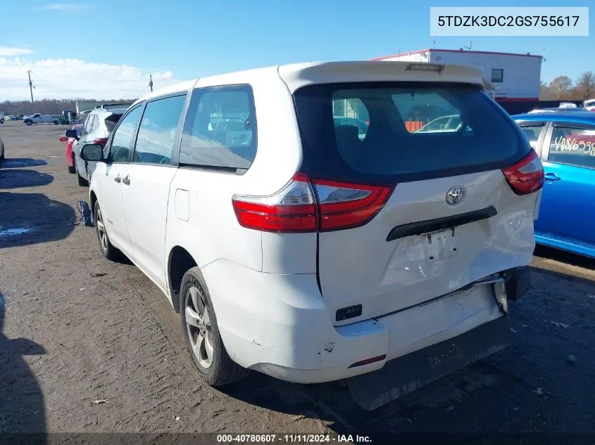 2016 Toyota Sienna L 7 Passenger VIN: 5TDZK3DC2GS755617 Lot: 40780607